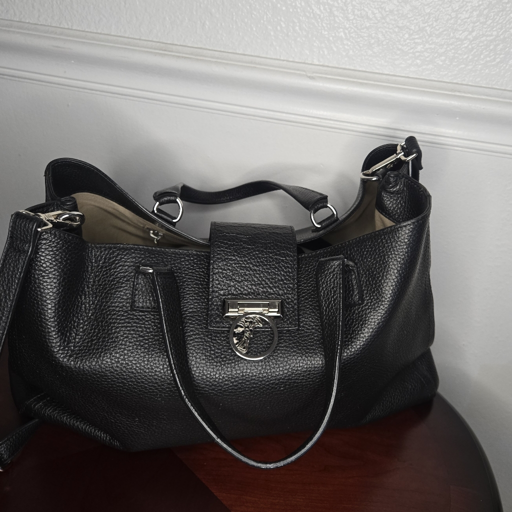 Versace Collection - Black Pebbled Leather